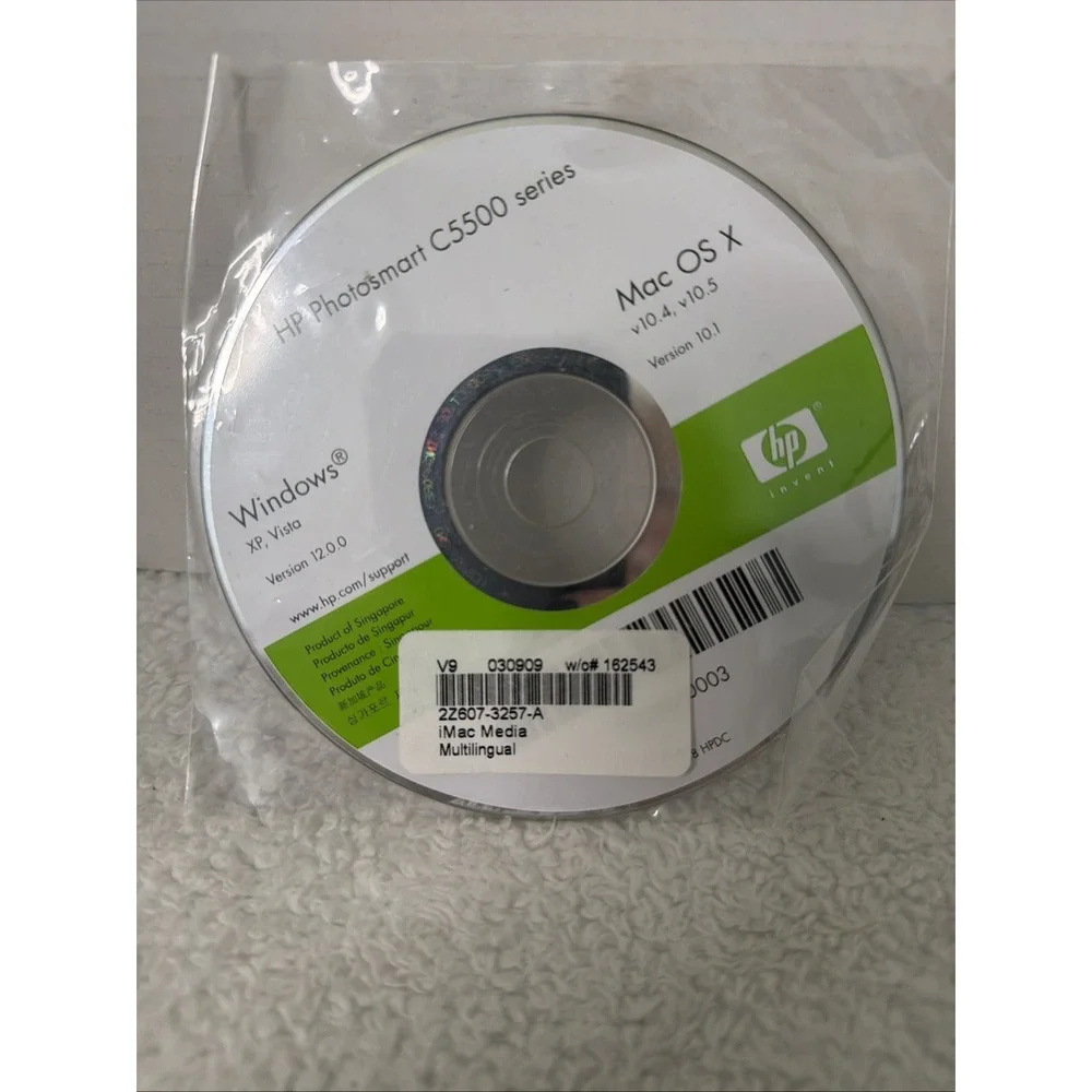 HP Photosmart C5500 Series Printers Software Driver CD DVD Windows XP Vista